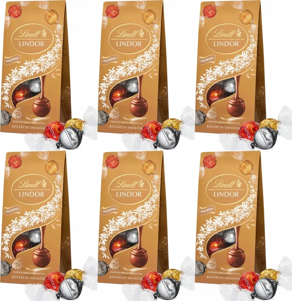 Lindt Lindor Praliny Assorted czekoladowe z nadzieniem 100g x6