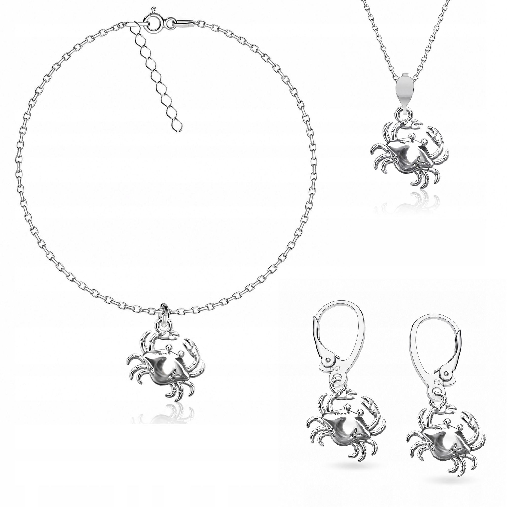 Krab Kraby Symbol obnovy a síly Sada šperků ankr stříbro 925