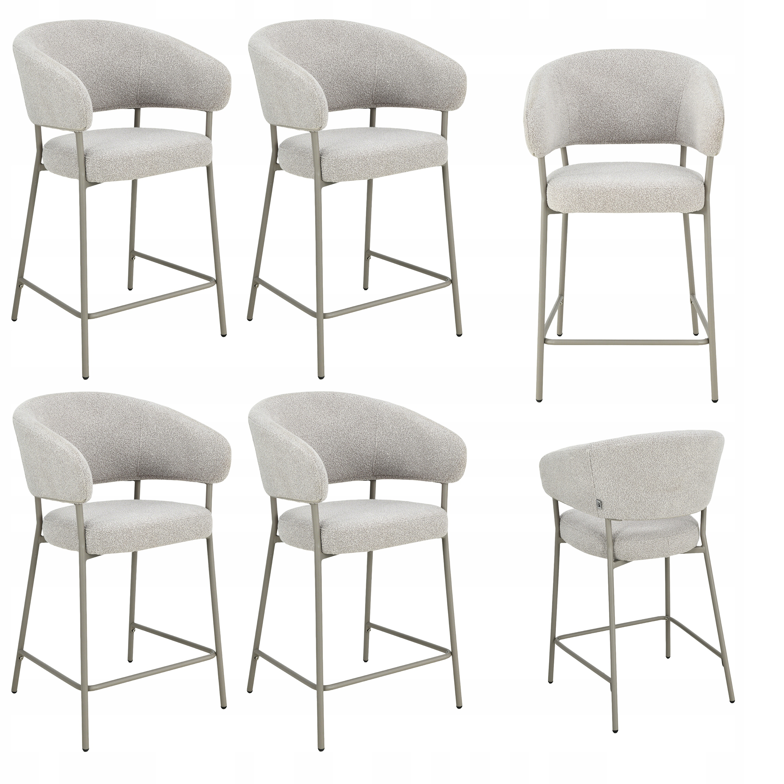 Čalúnené kreslo 4 ks Komplet barové Hoker cappuccino Moderné Boho