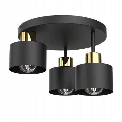Luminex 9855 stropní svítidlo Parkla stínidlo kov black/gold 3xE27