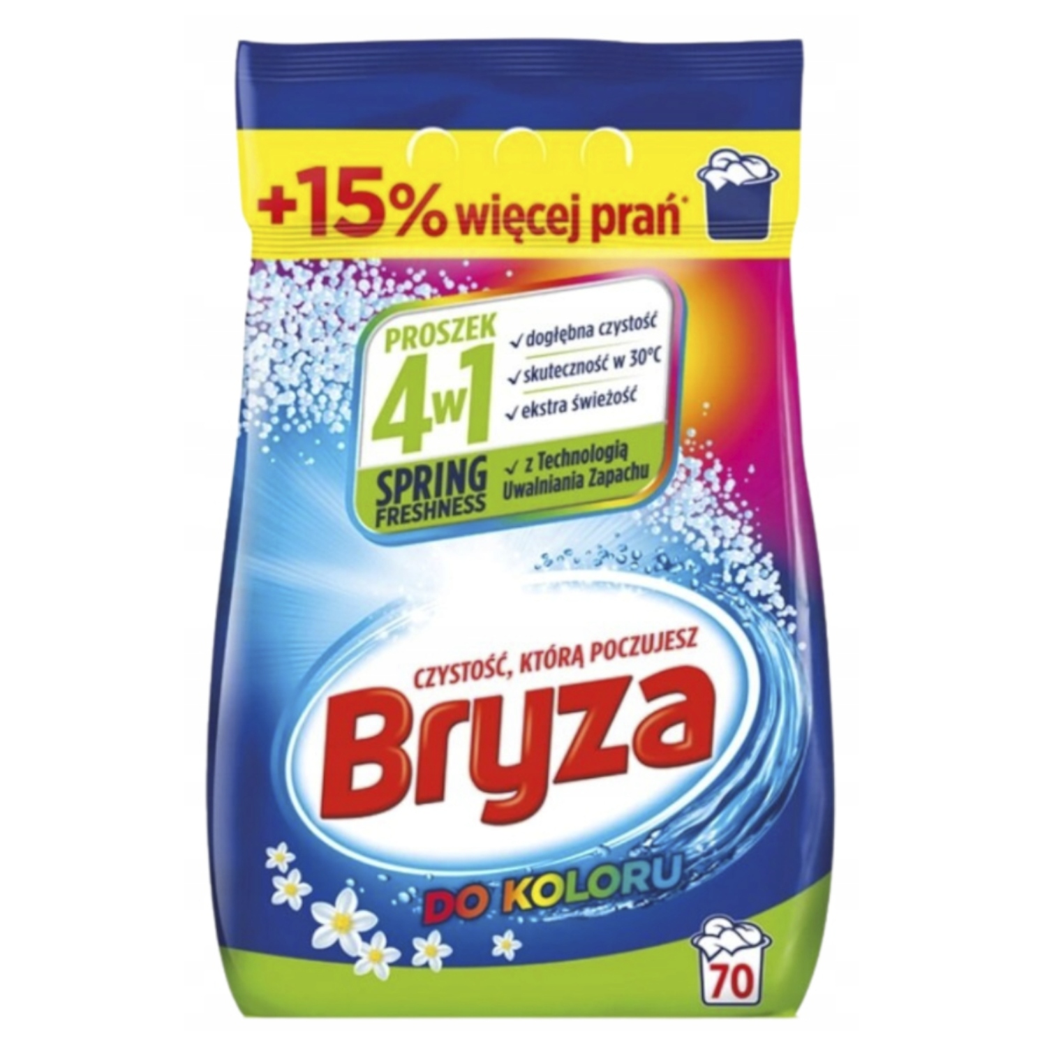 Prášek na praní Bryza 4v1 pro barvu Spring Freshness 70 praní 4,55 kg