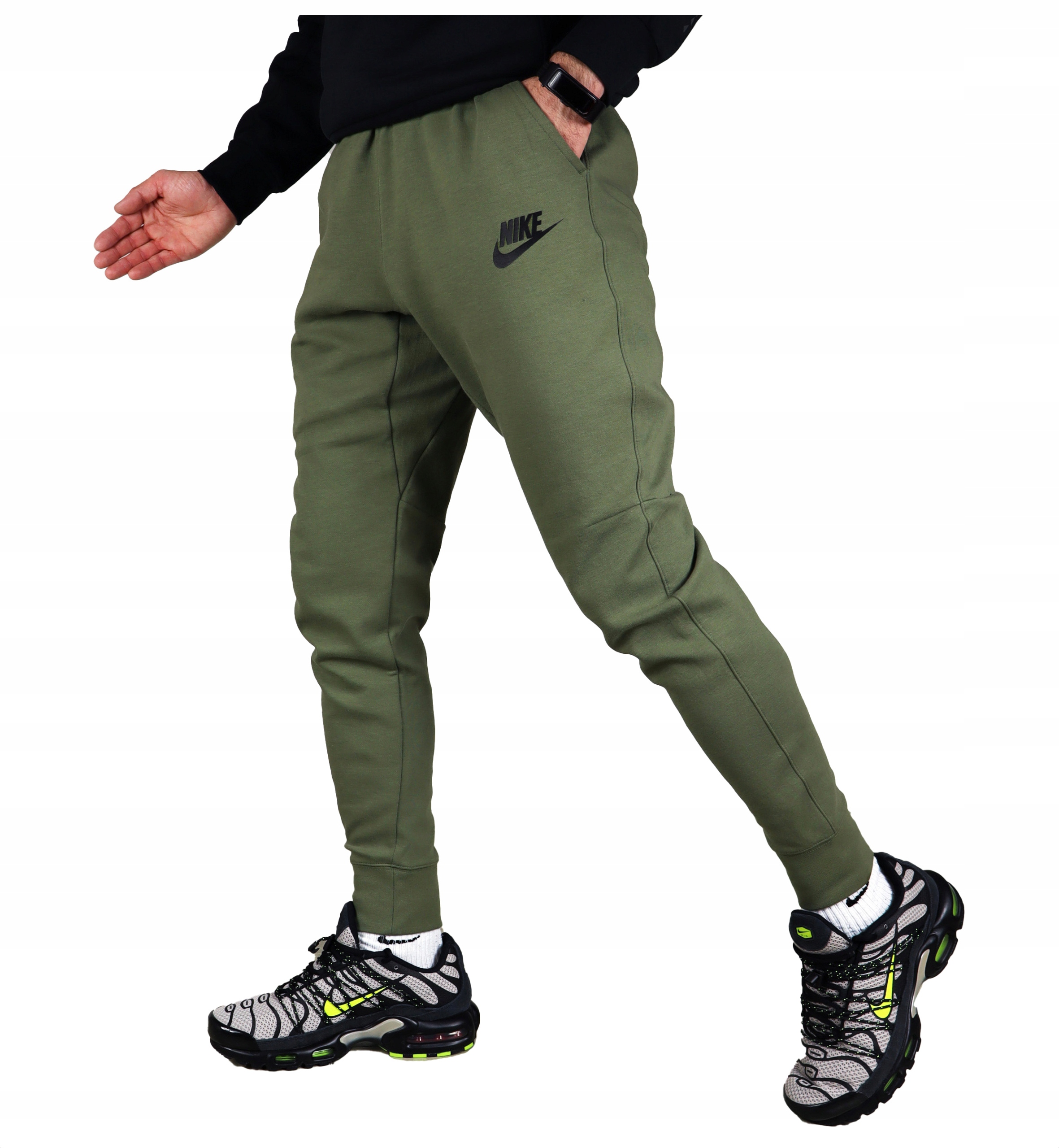 Nike Tech Fleece kalhoty Bavlna pánské jogger tepláky Originál Khaki