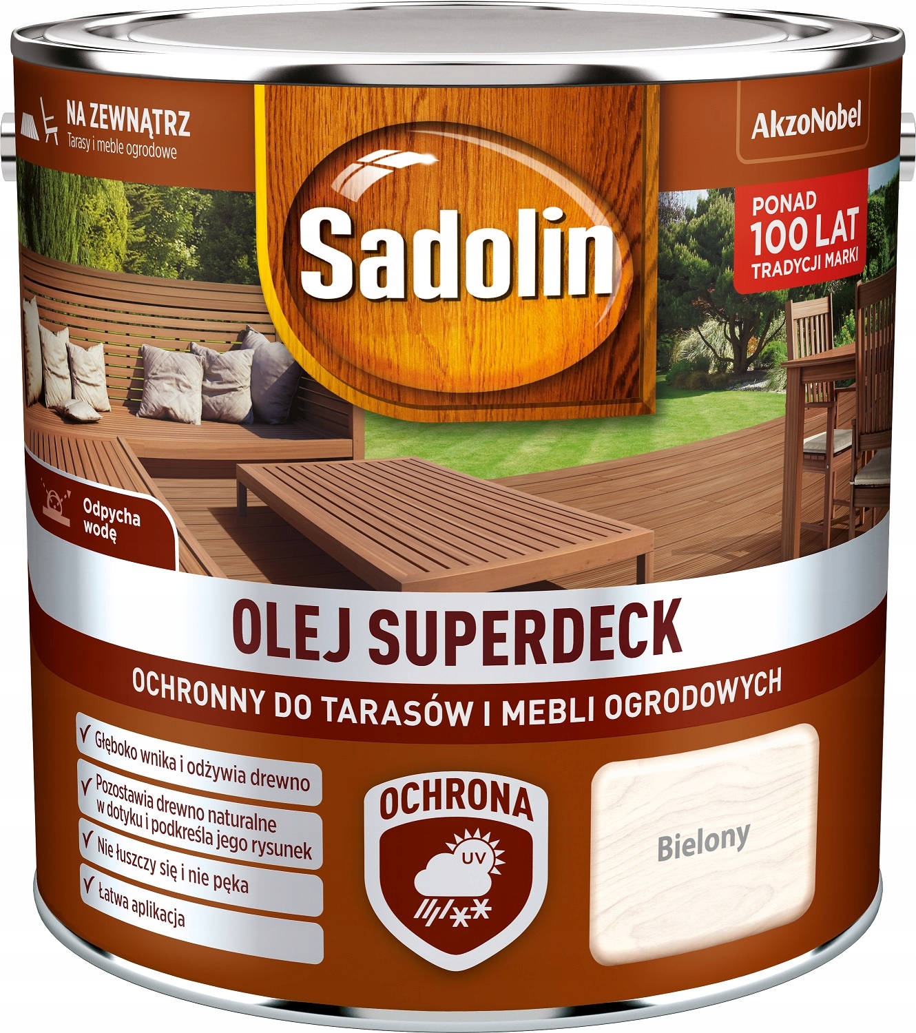 Olej do drewna Sadolin superdeck 2,5 l Bielony