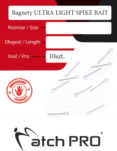 Bagnety do Przynęt MatchPro Ultra Light Spike Bait 10mm /10szt