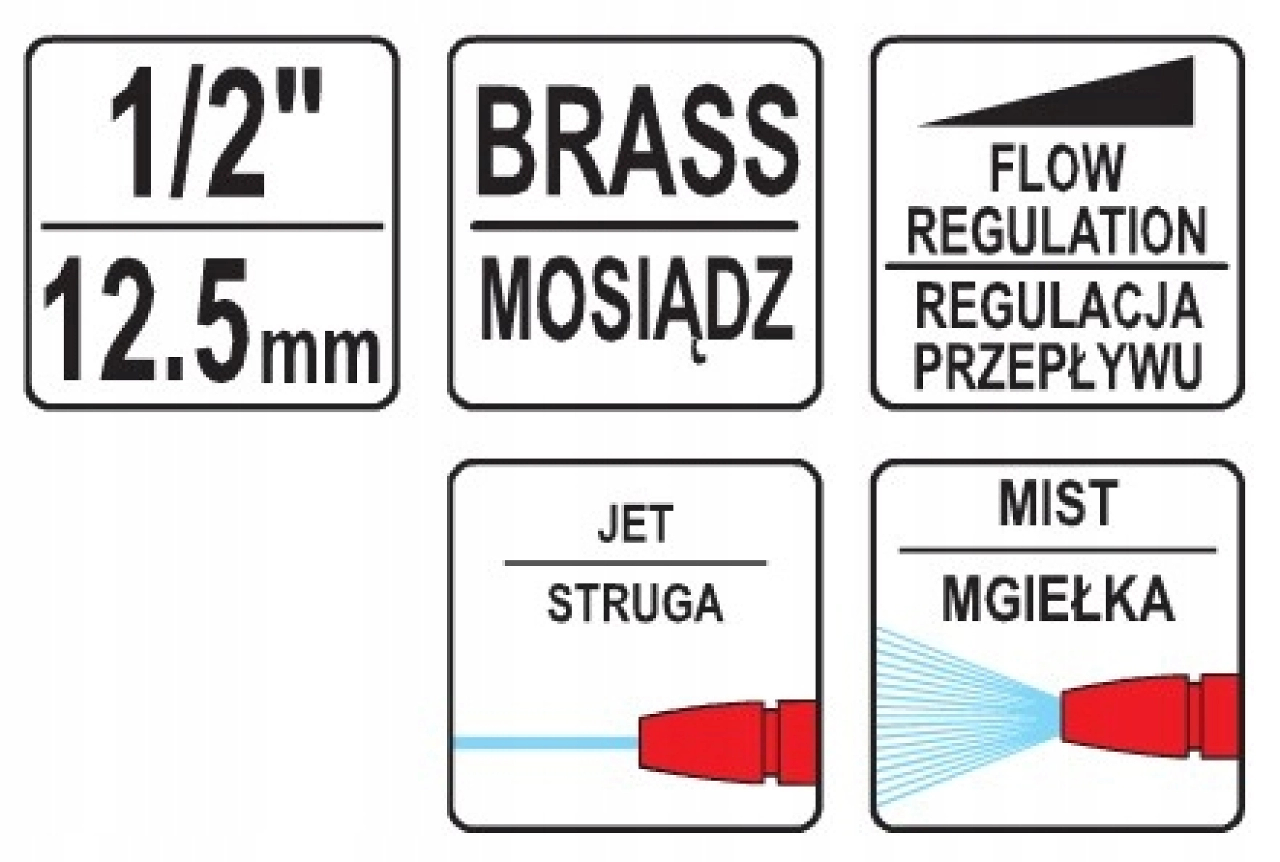 ZRASZACZ PISTOLETOWY METALOWY REGULOWANY 8967 YATO Marka Yato