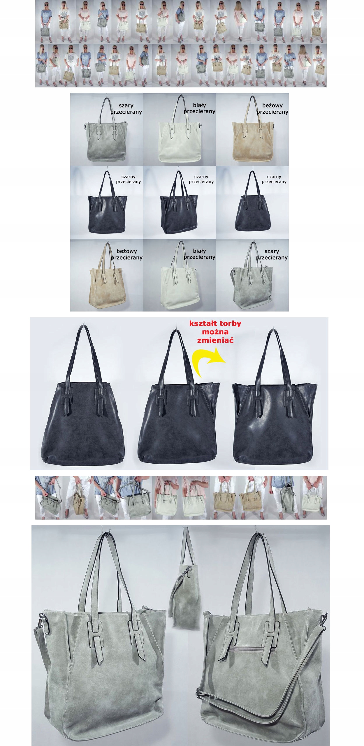 TOREBKA CELINA TORBA TRAPEZ DŁUGIE RĄCZKI PHANTOM Marka bez marki