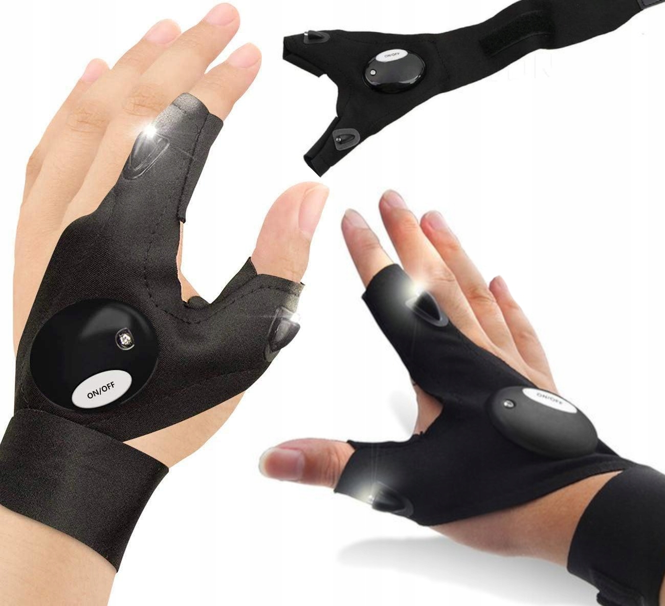 LATARKA LAMPKA LED TAKTYCZNA NA ROWER WARSZTATOWA RĘKAWICZKI RĘKAWICA MOCNE