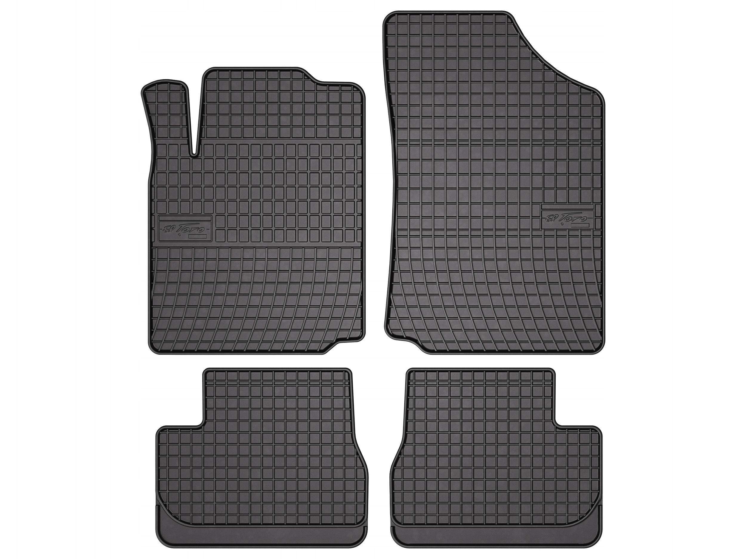 Gumové koberce pro Citroen C3 I 2002-2009, sada 4 ks SolidPRO s okrajem