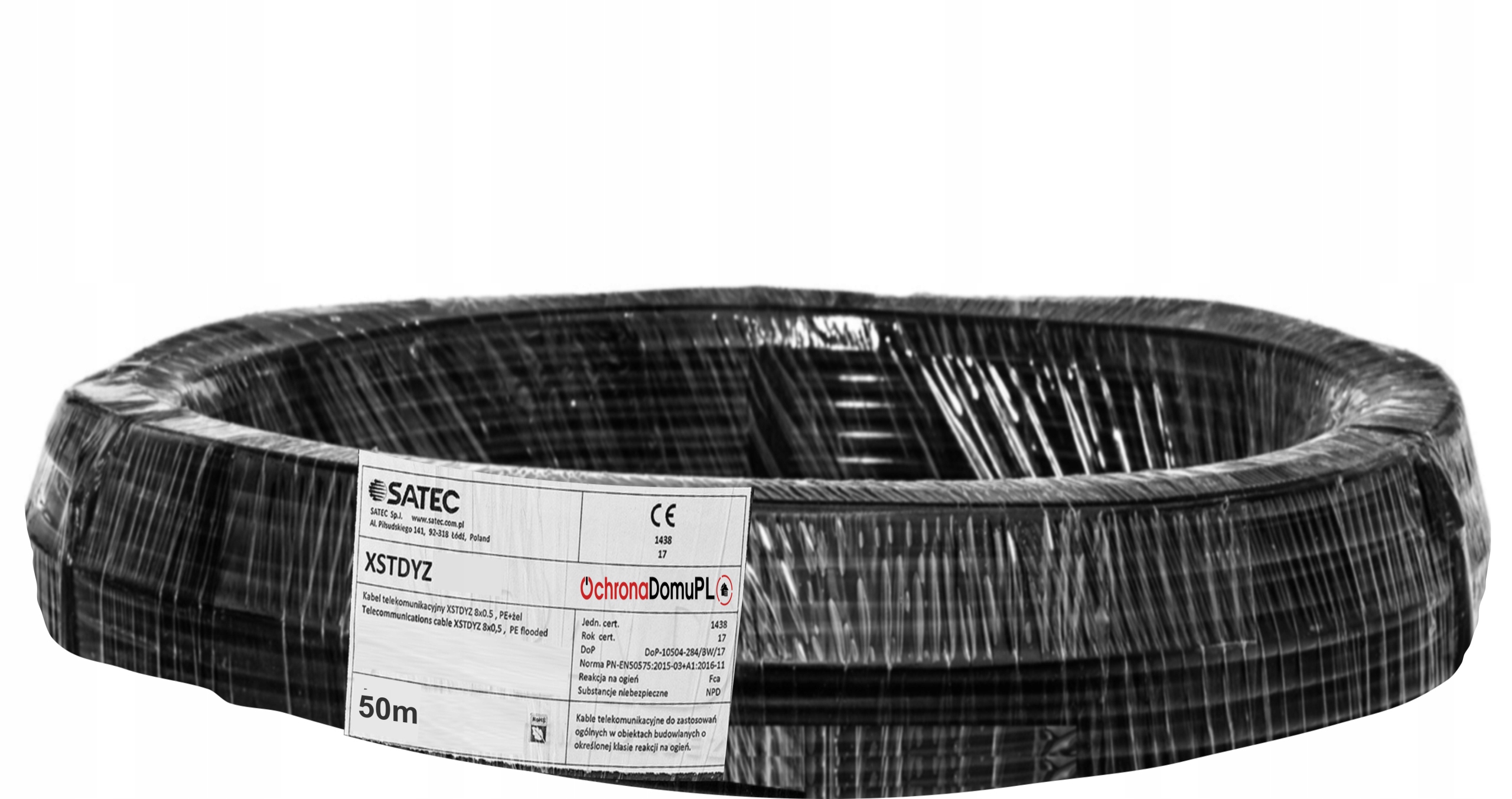 Przewód domofonowy Xstdyz 8x0,5mm 50 m ziemny żelowany jakość! Satec