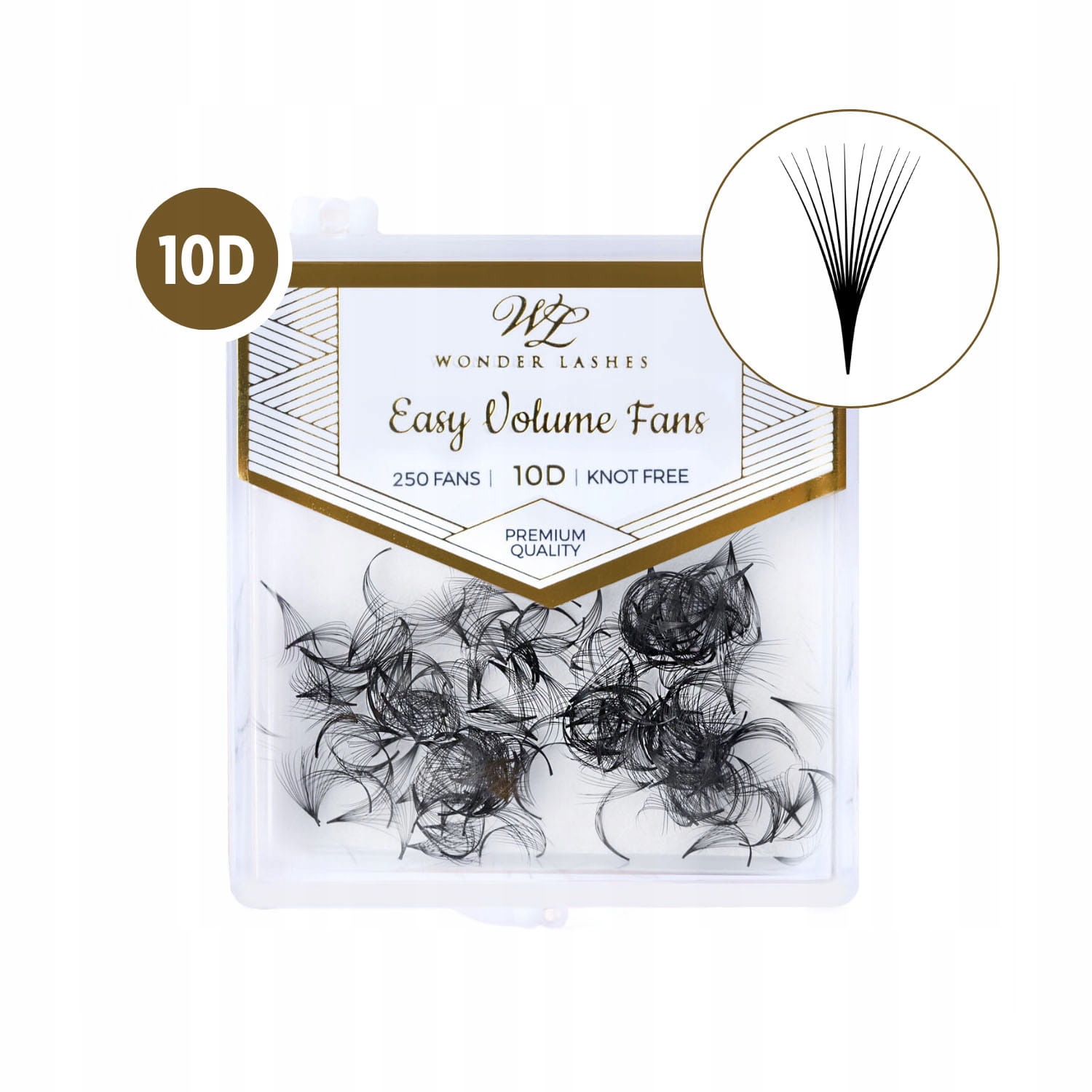 RZĘSY KĘPKI Easy Volume Fans WACHLARZYKI WONDER LASHES 10D 0,07 C 12 mm