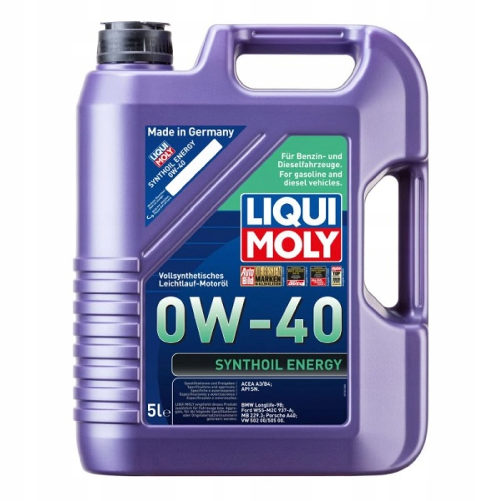 Olej Liqui Moly 0V40 5 L Synthoil Energy A3/B4 Sm/cf 229.3 A40