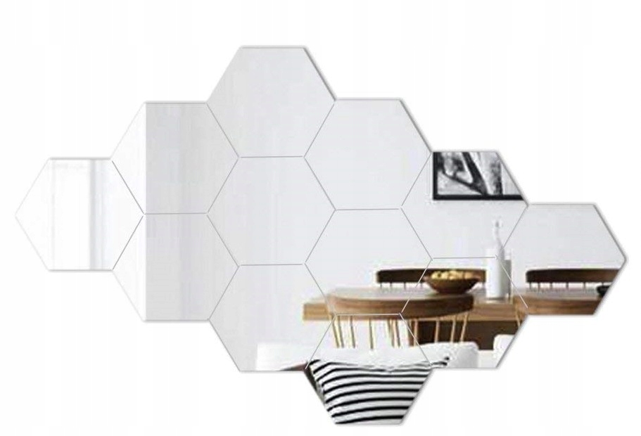

Hexagon Sześciokąt 8SZT Lustro Ścienne Dekoracyjne