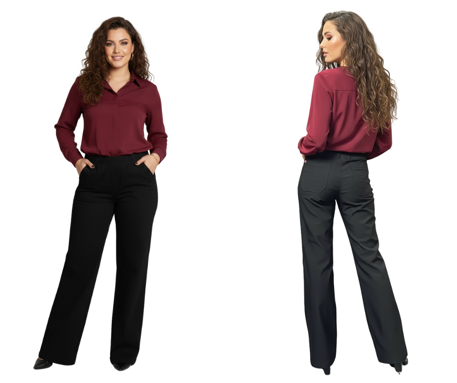 Kalhoty Cevlar Wide Leg široká nohavice barva černá velikost 52