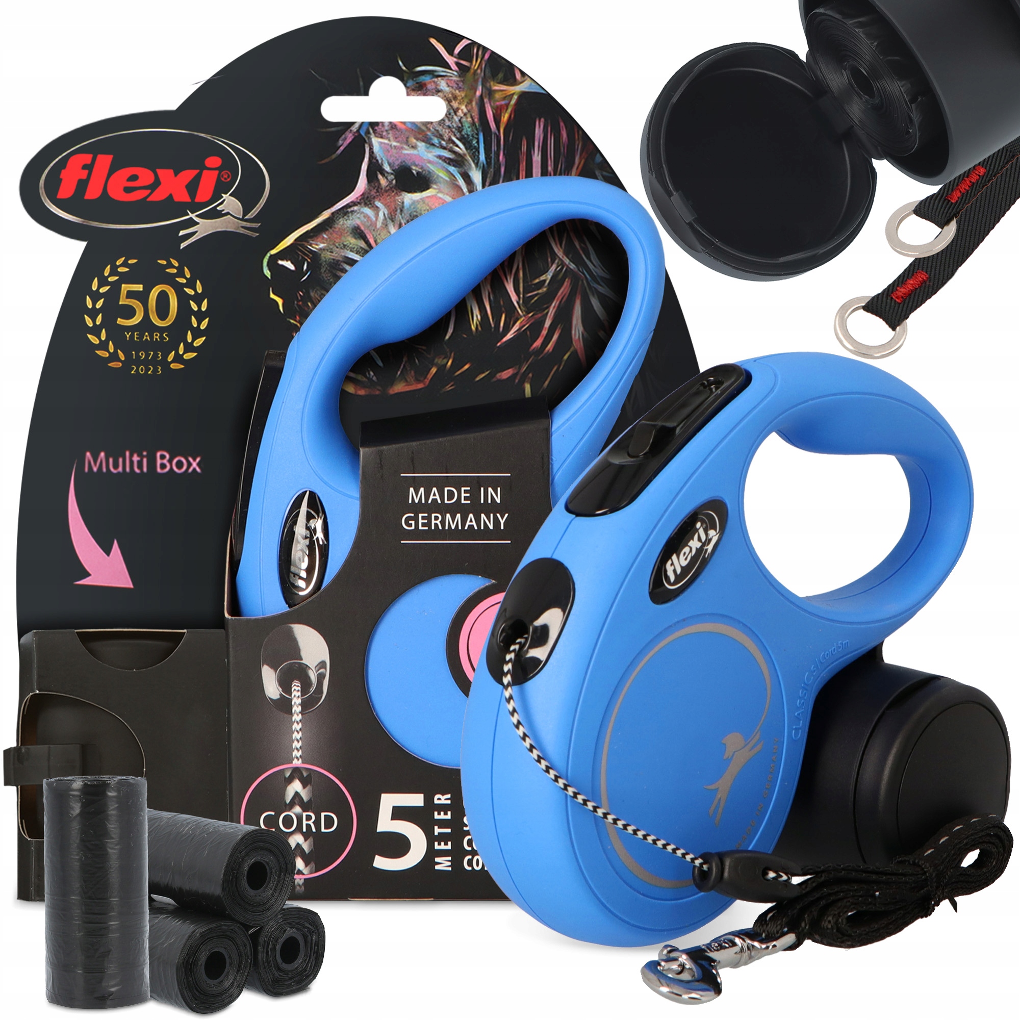 Levně Vodítko Psa Automatická 12kg Lanko 5m Kontejner Pouzdro Multi Box 80x Sáčky K 3O