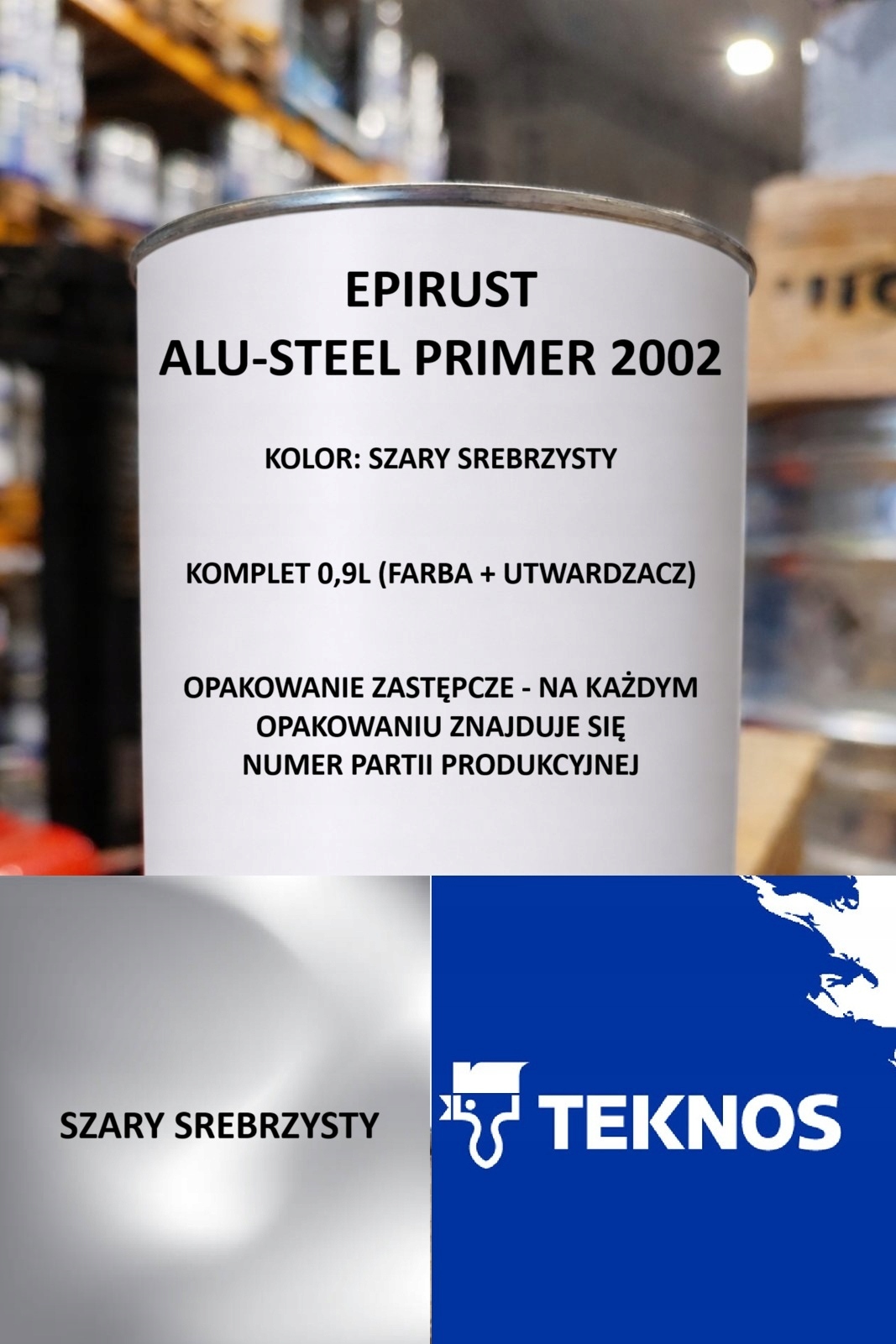 Teknos Oliva Farba Podkładowa Epoksydowa Epirust 2002 kpl. 0,9L Szary