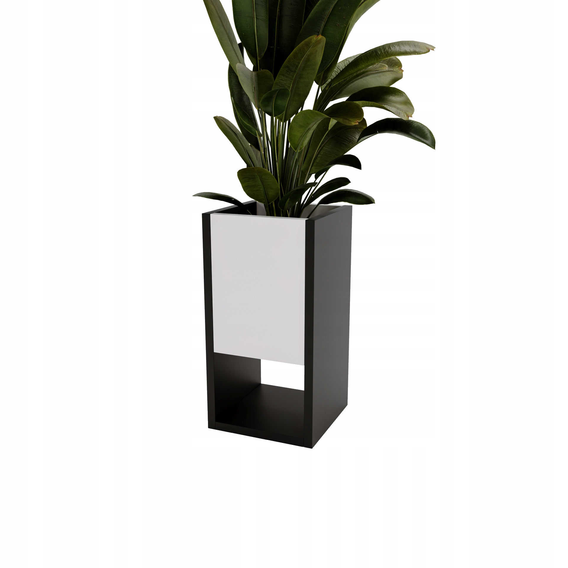 Květináč Karo A stojící květiny loftový dům květináč Bílý