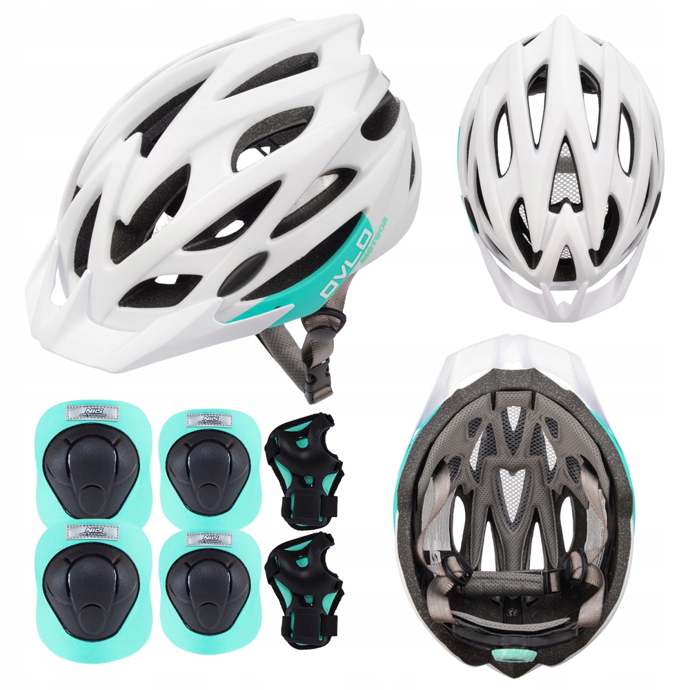 Kask Regulowany Na Rower Deskorolkę Dla Dziecka 58-61 cm Ochraniacze L