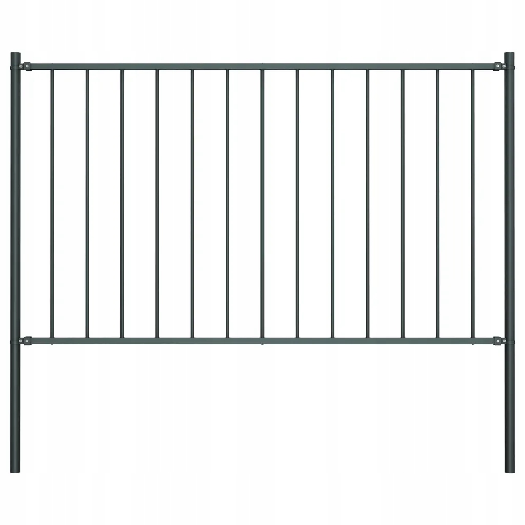 Plotový panel se sloupky, Ocel lakovaná práškovou barvou, antracitová barva, 170x12
