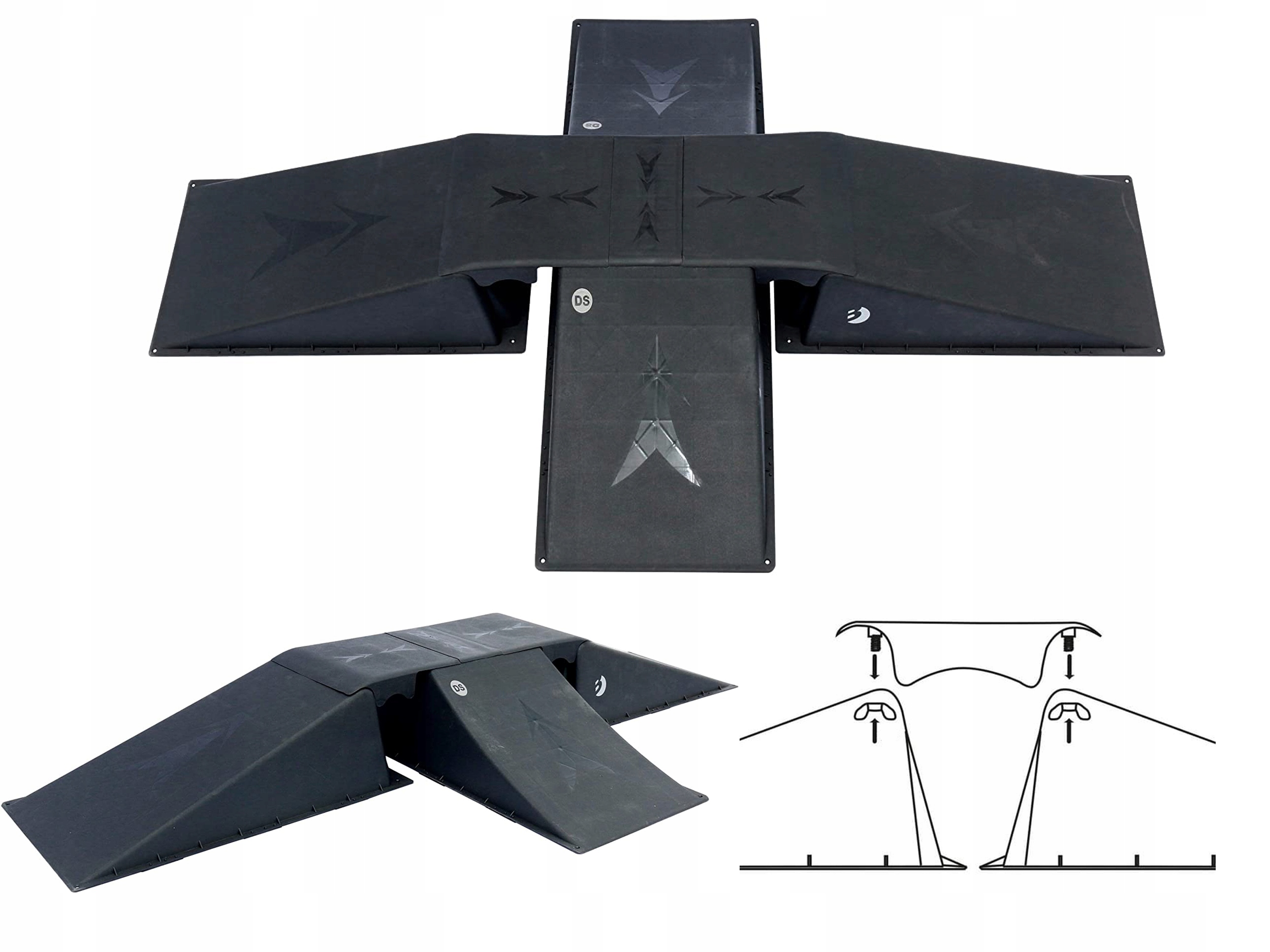 

Rampa skakania stunt hulajnoga skate Duża 6el