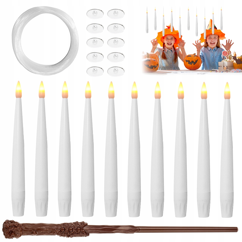 Led Svíčka 10KUSŮ Levitující Kouzelné Hůlky Realistické Efekty Plamenů