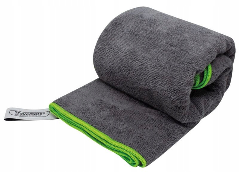 Ręcznik Frotte Microfiber Terry Towel L Charcoal/Green TravelSafe