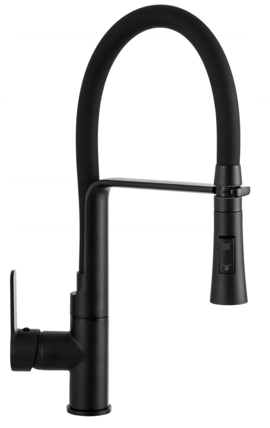 Kuchynský Kohútik S Výsuvným Výtokom, Čierna Dvojfunkčná Batéria Vegas