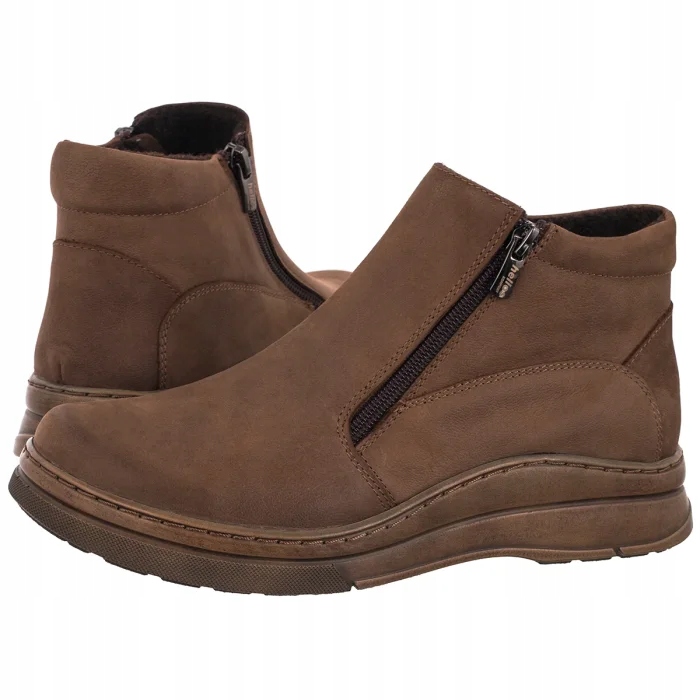 Kožené dámské boty Kotníkové Boty Helios Tmavě béžové 595 05 Béžová