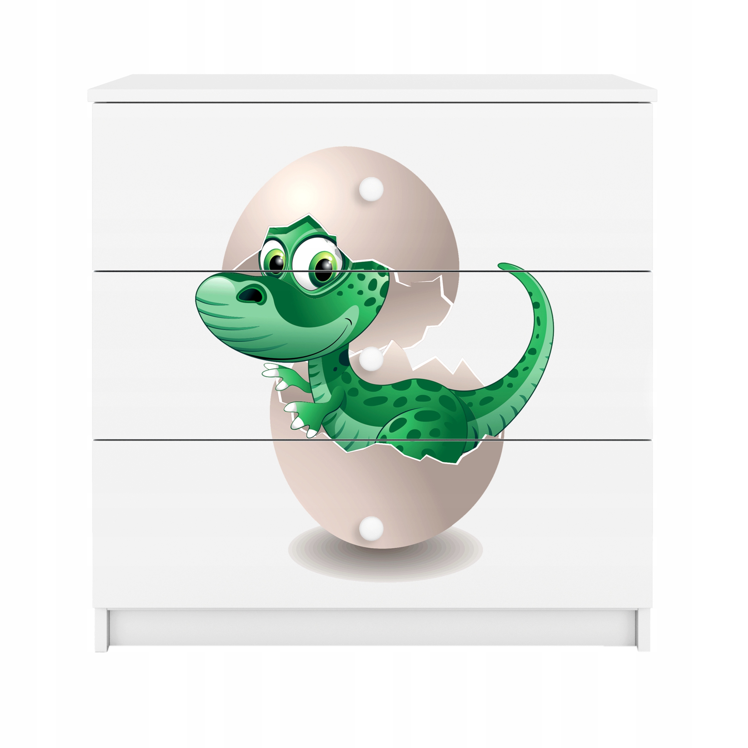Komoda Babydreams bílá grafika malý dino 80 cm