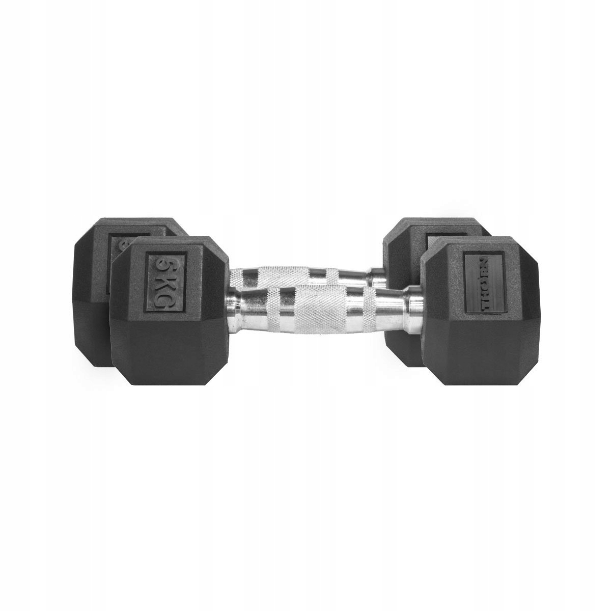 Hantle Heksagonalne Gumowe Zestaw Thorn Fit Hex Rubber Dumbbell 2x5KG