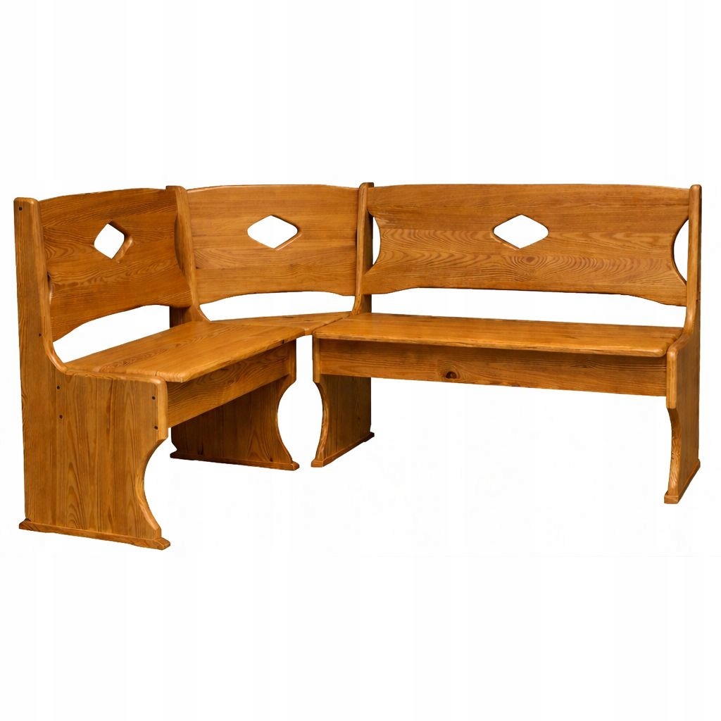 Dřevěný rohový kus borovice do kuchyně, jídelny, masivní dřevo Model O Dub