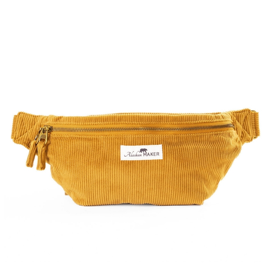 Manšestrová crossbody ledvinka Willow Alaskan Maker Mustard