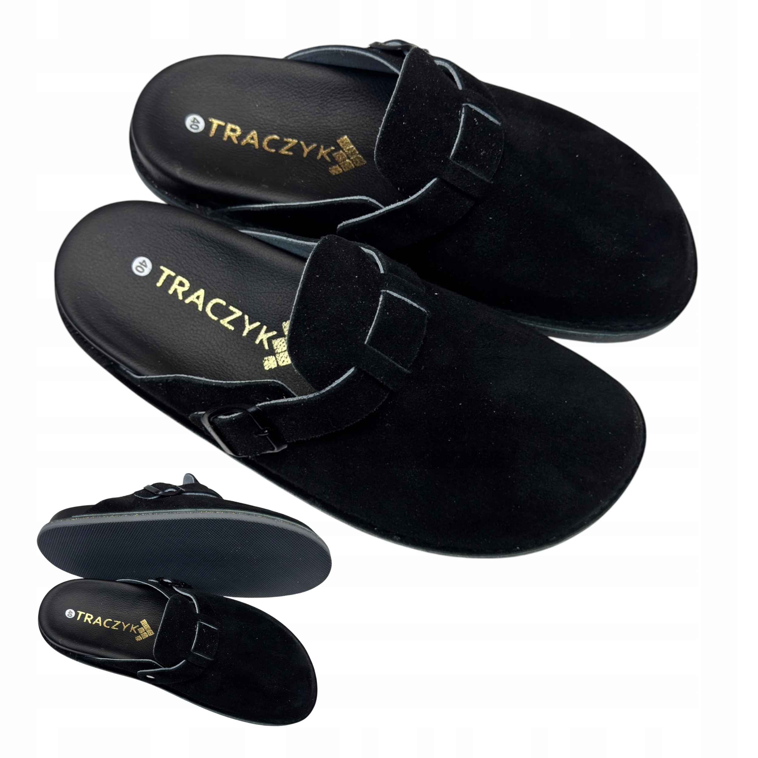 Černé Nazouváky Traczyk Přírodní Profilovaná Kůže Výrobce Ortopedické 45