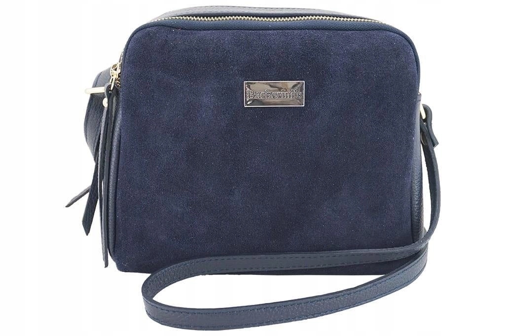 Dámská kabelka přes rameno z přírodní semišové kůže modrá