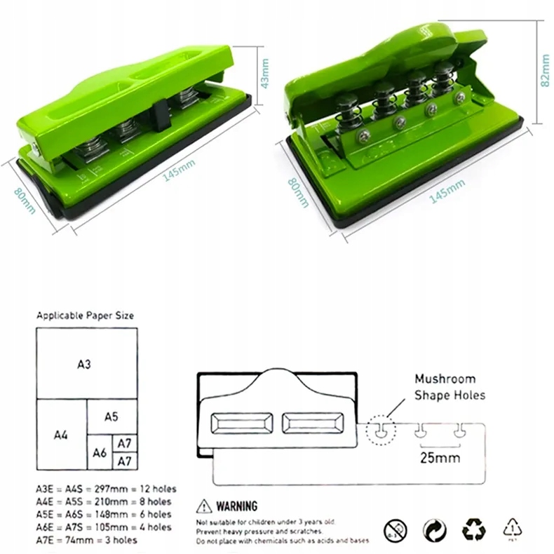 2023 T Holes Mushroom Hole Punch for Disc Bound Notebook Planner