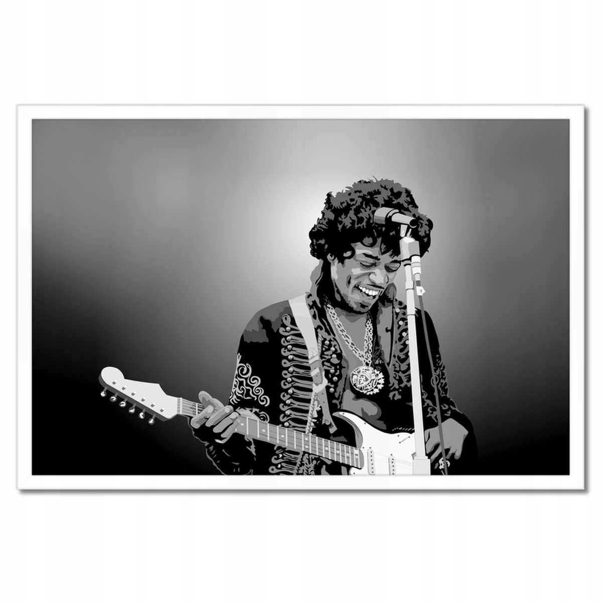 Plakáty v rámu 60x40 Jimi Hendrix Kytara Rock