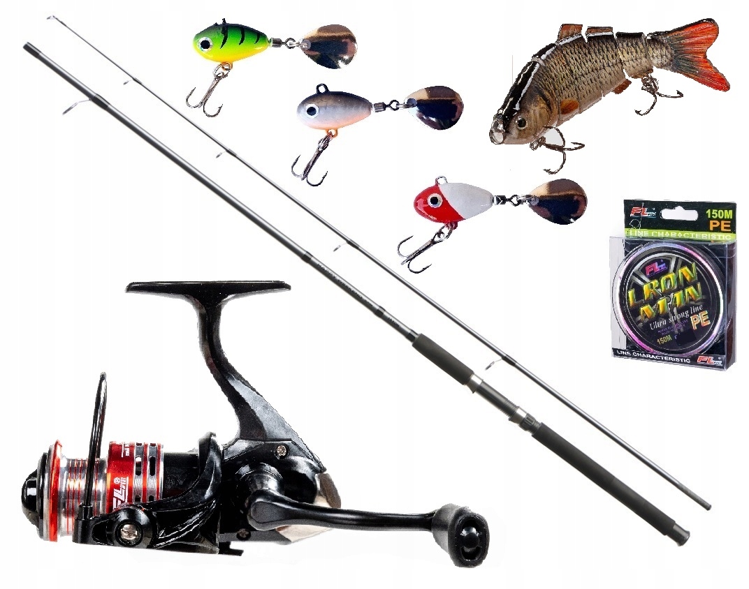 Zestaw na Spinning Wędka Jaxon na Szczupaka Kołowrotek Plecionka Wobler