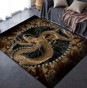 DYWAN W STYLU ORIENT DO SALONU WZÓR SMOK ZŁOTY Marka bez marki