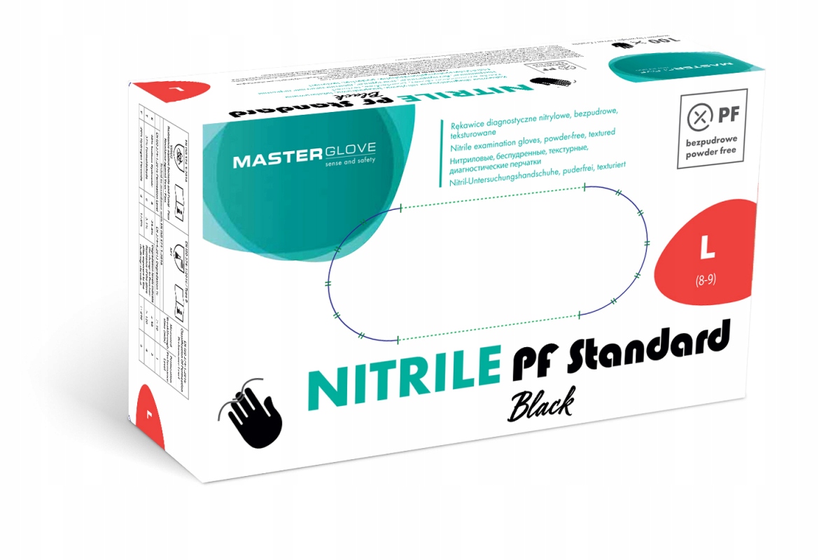 

Rękawiczki jednorazowe nitrylowe czarne L 100 szt.