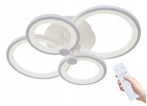 LAMPA LED PLAFON SUFIT ŻYRANDOL PILOT 4x RING 76W