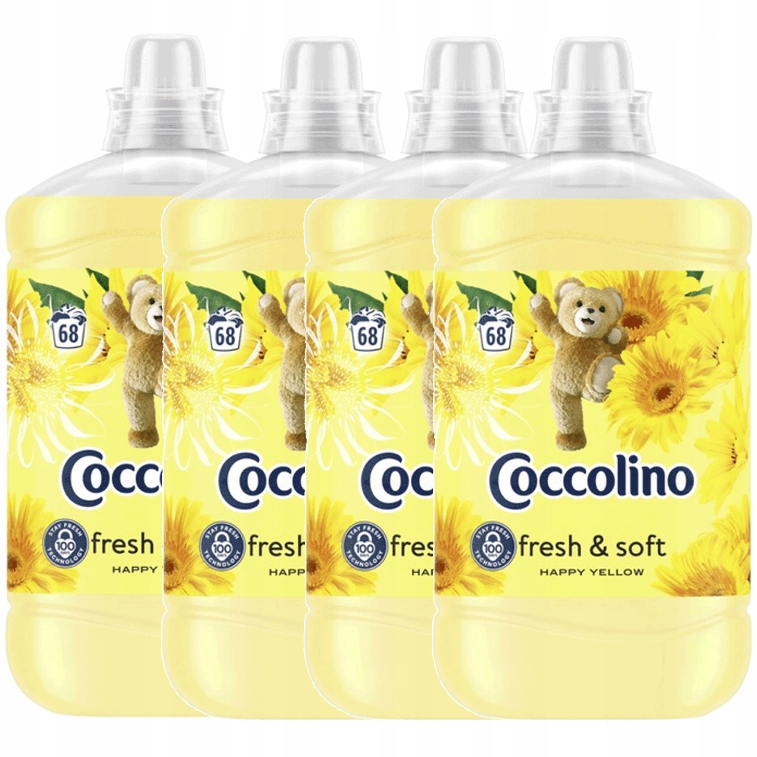 Levně Coccolino Creations Happy Yellow tekutá aviváž 1,7L 68 praní x4