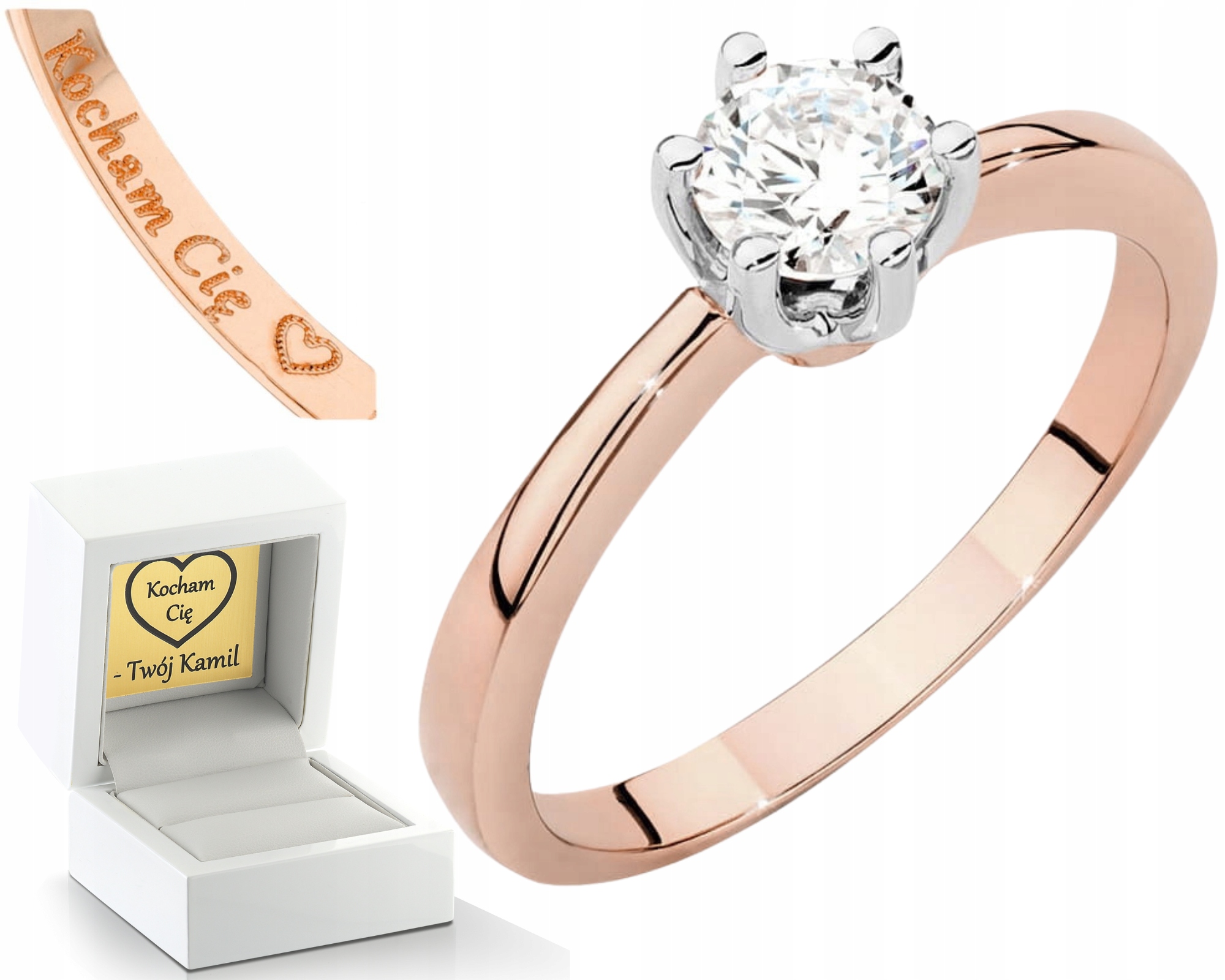 Růžové Zlato Prstýnek S Laboratorním Diamantem Zlato 585 Dárek