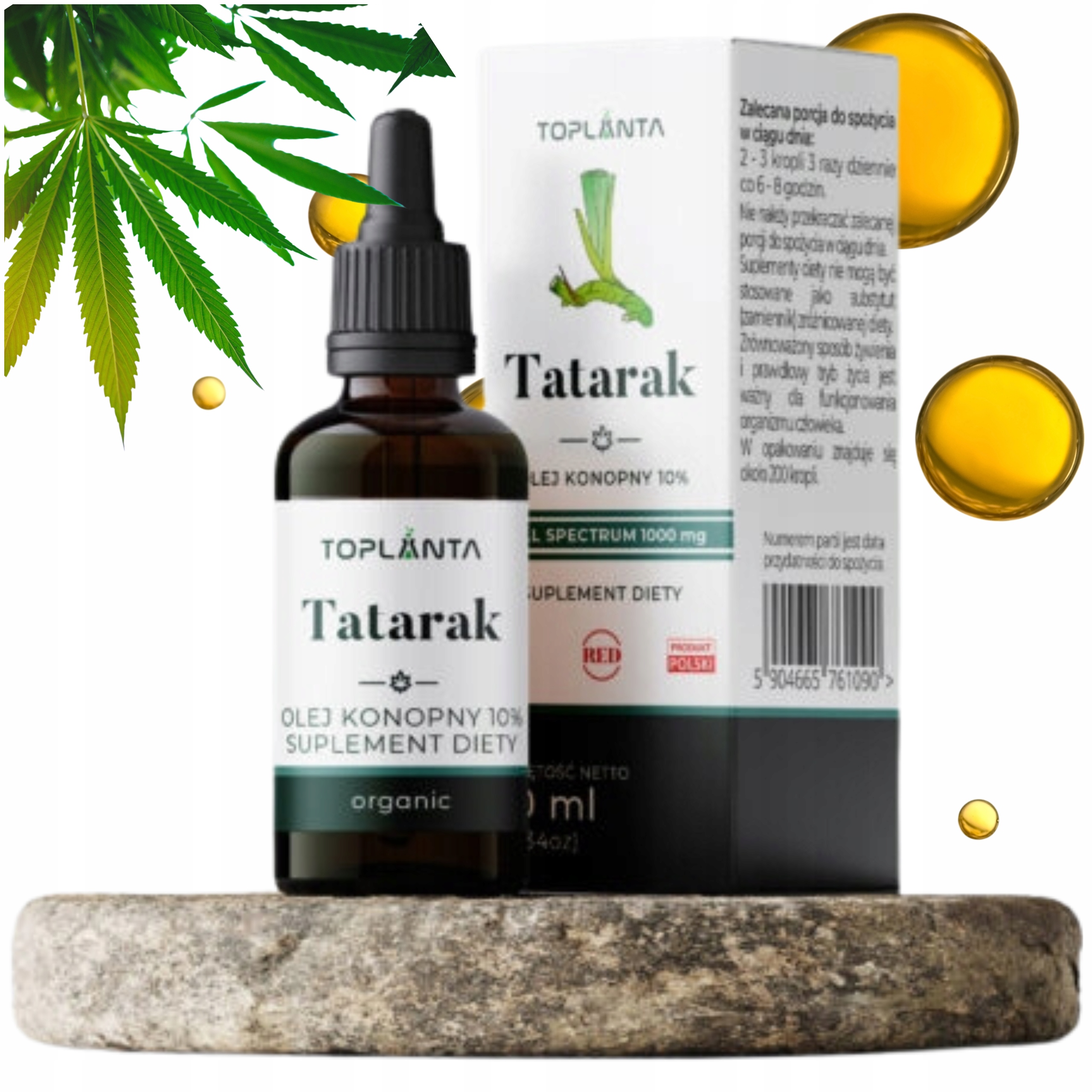 Olejek Konopny 10% Tatarak Trzustka - 10 ml od ToPlanta Suplement Diety