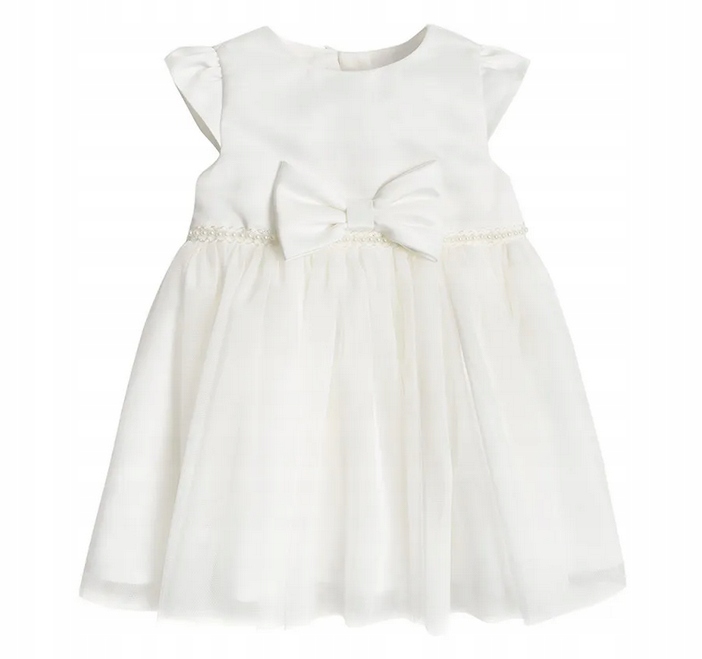 

Cool Club Sukienka biała kokarda chrzest r. 68