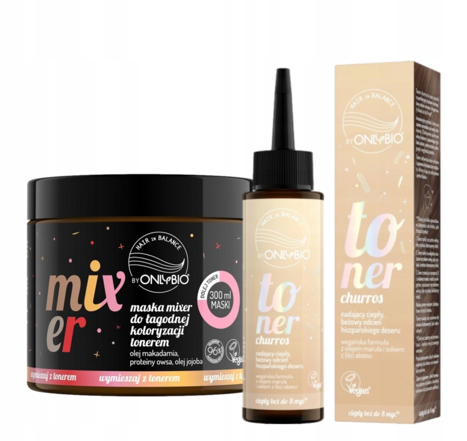 Onlybio Toner na vlasy Barva Churros Maska Mixer Set