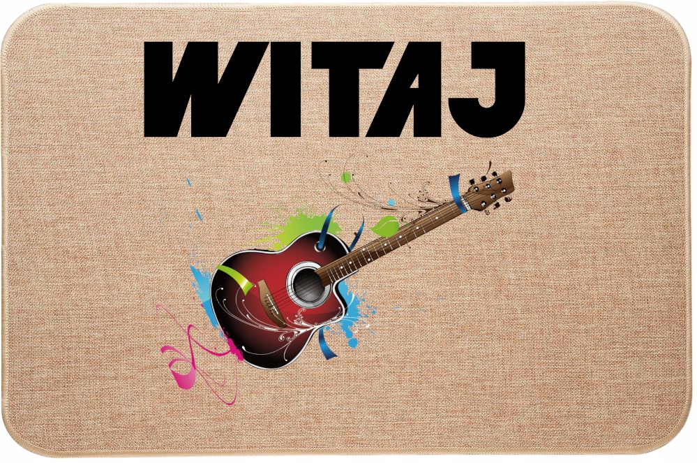Ľanová Vstupná Stieračka Vitajte Farebná Gitara Pre Fanúšika Rocka