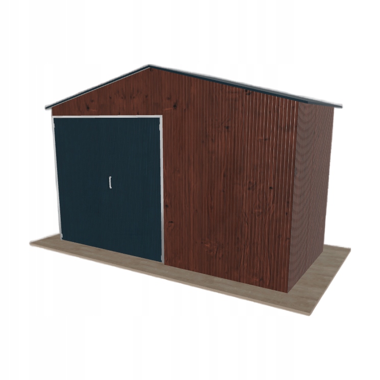 Plechová hala 5.5 x 2.5 m, sedlová, tmavý ořech, vysoká