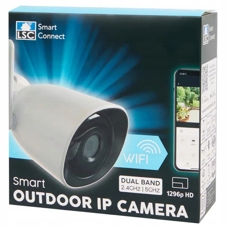 Kamera WiFi Zewnętrzna Wewnętrzna 2,4GHz 5GHz Lsc 1296p Hd 3Mpx IP65