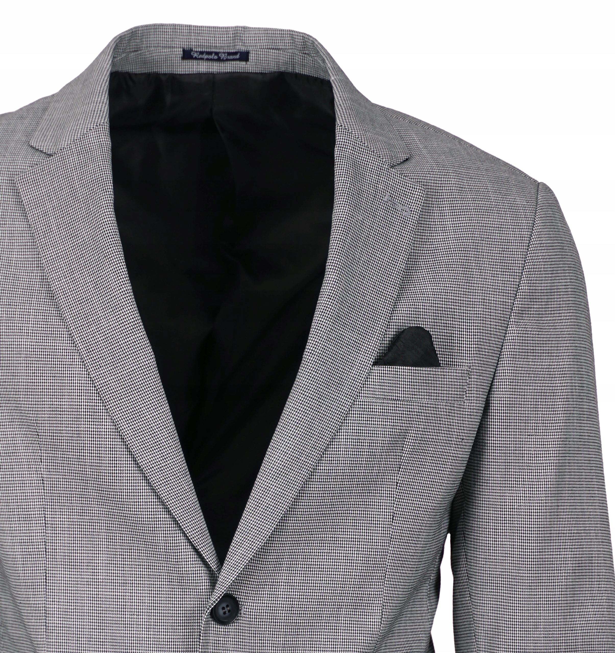 MARYNARKA MĘSKA ELEGANCKA WIZYTOWA BAWEŁNIANA CASUAL SIWA W PEPITKĘ 58