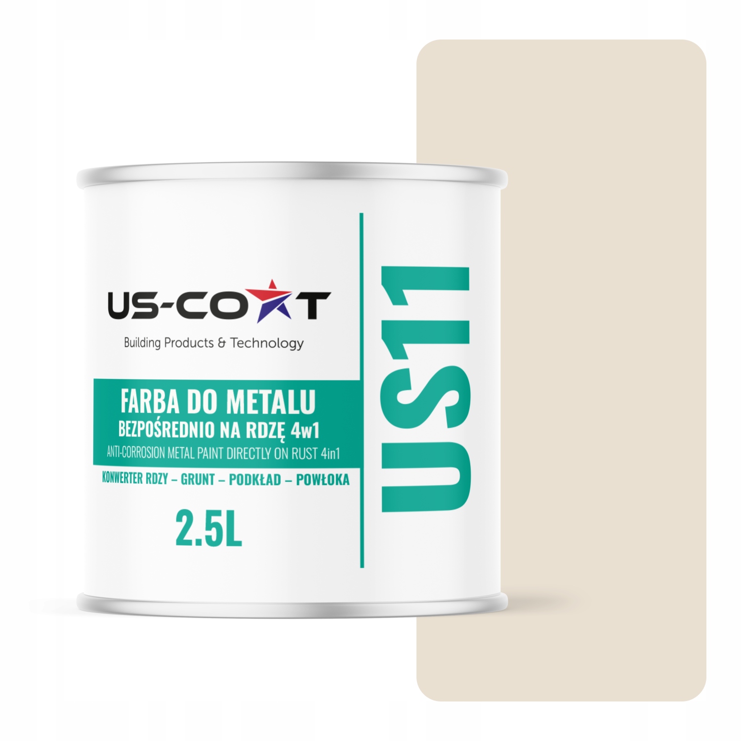 Antikorózna Farba Na Kov Na Hrdzu 4v1 Krémová Ral 9001 Lesk 2,5L