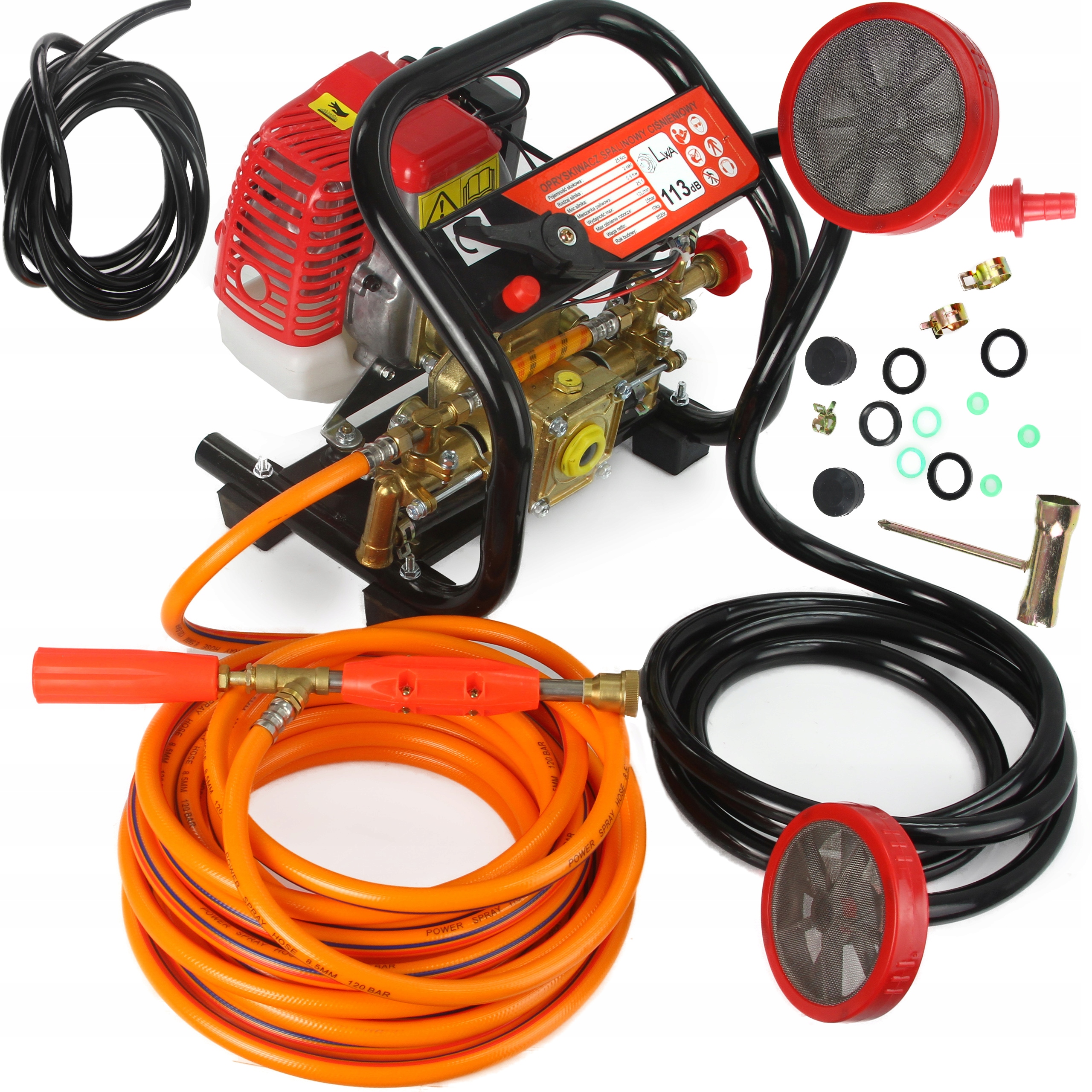 Opryskiwacz Spalinowy Demon Ciśnieniowy Pompa Samozasysająca Wąż Lanca